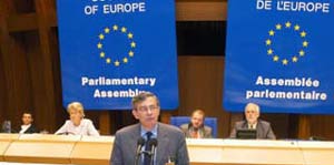 una sessione politica europea
