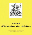 La copertina della Revue d'histoire du th&eacute;�tre