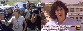 Un'immagine di No Man's Land e C. Amanpour della CNN da Mogadiscio