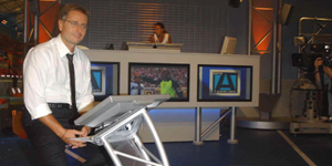 Paolo Bonolis nello studio di "Serie A"