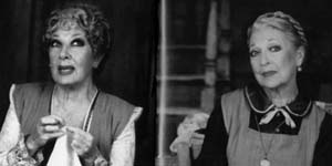 Lauretta Masiero e Isa Barzizza in un'interpretazione delle "Sorelle Materassi" (dal celebre romanzo di Aldo Palazzeschi)
