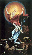 Logo del simposio: Mathias Gr&uuml;newald, Resurrezione, Altare di Isenheim (1512-1516), Colmar, Mus&eacute;e d�Unterlinden