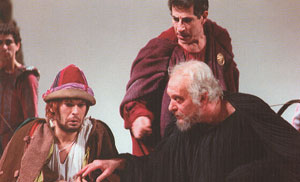 Massimo Foschi, Sergio Rubini e Turi Ferro in <i>Tito Andronico</i> di W. Shakespeare (1983)