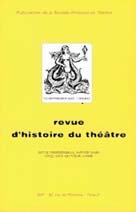 Revue d�Histoire du Th&eacute;&acirc;tre - copertina