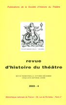 la copertinna della Revue dhistoire du théâtre