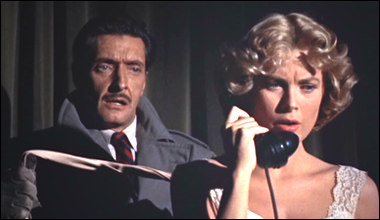 Anthony Dawson e Grace Kelly nel film di Alfred Hitchcock (1954)
