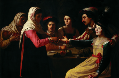 Gerrit van Honthorst - (Gherardo delle Notti)
(Utrecht 1592 - 1656)
Buona ventura
1616-1617
Olio su tela
Firenze, Galleria degli Uffizi
