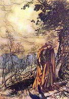 Arthur Rackham, Rackham's Color Illustrations for Wagner's Ring [The Rhinegold & the Valkyrie, 1912], Brunilde