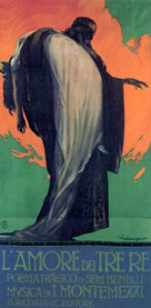 Manifesto per L'amore dei tre re, di Luigi Caldanzano, 1913 circa
