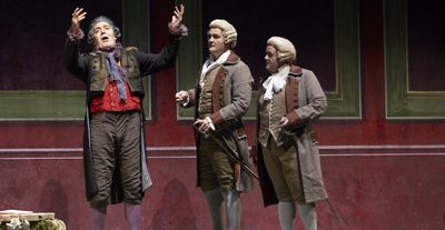 Così fan tutte: Don Alfonso (Enzo Capuano), Ferrando (Michael Colvin) e Gugliemo (Russel Brown)